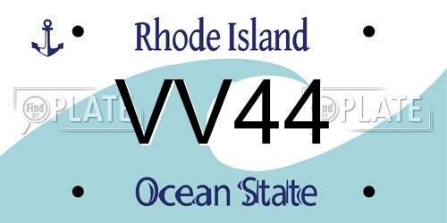 VV44 Rhode Island License Plate