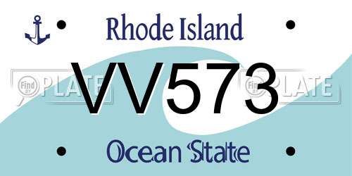 VV573 Rhode Island License Plate