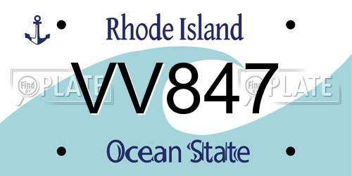 VV847 Rhode Island License Plate