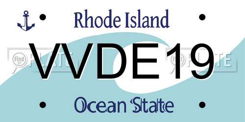 VVDE19 Rhode Island License Plate