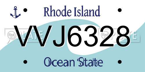 VVJ6328 Rhode Island License Plate