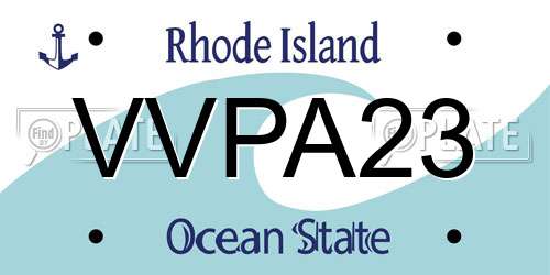 VVPA23 Rhode Island License Plate