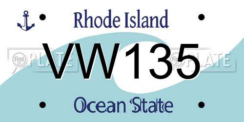 VW135 Rhode Island License Plate
