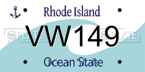 VW149 Rhode Island License Plate