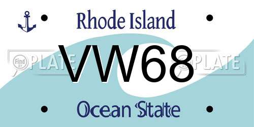 VW68 Rhode Island License Plate