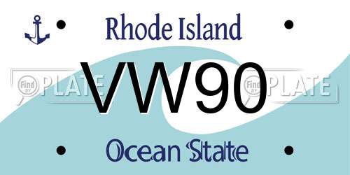 VW90 Rhode Island License Plate