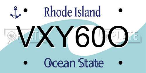 VXY60O Rhode Island License Plate