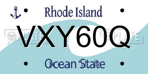 VXY60Q Rhode Island License Plate