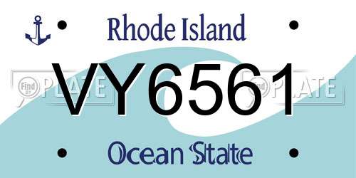 VY6561 Rhode Island License Plate