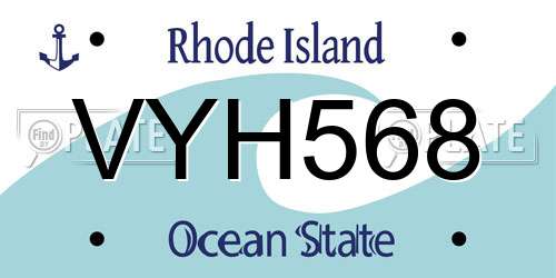 VYH568 Rhode Island License Plate