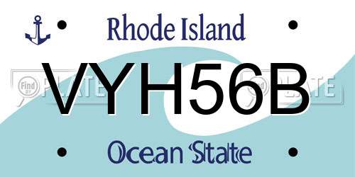 VYH56B Rhode Island License Plate