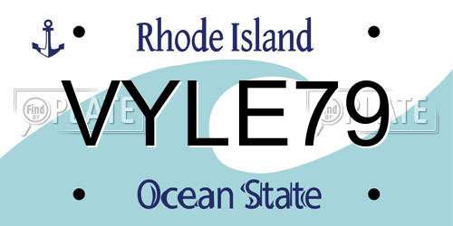 VYLE79 Rhode Island License Plate