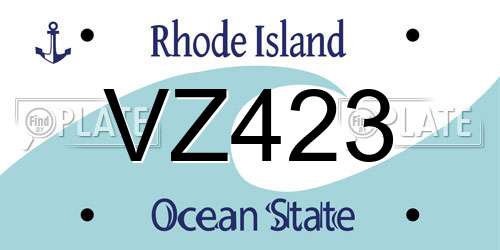VZ423 Rhode Island License Plate