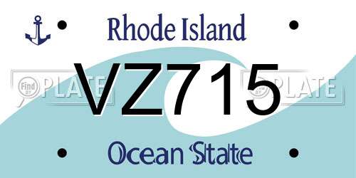 VZ715 Rhode Island License Plate