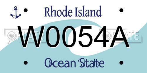 W0054A Rhode Island License Plate