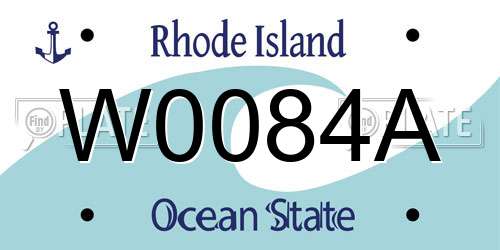 W0084A Rhode Island License Plate