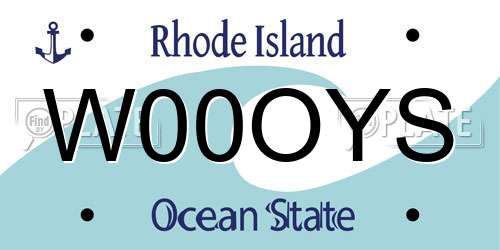 W00OYS Rhode Island License Plate