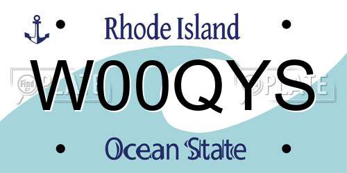 W00QYS Rhode Island License Plate
