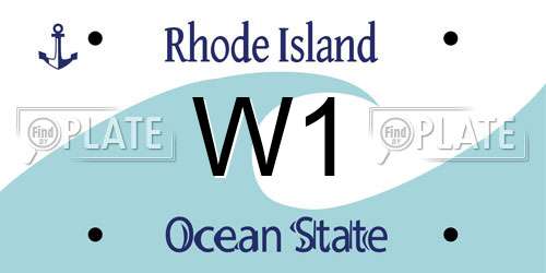 W1 Rhode Island License Plate