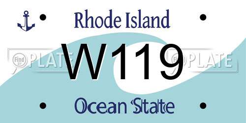 W119 Rhode Island License Plate