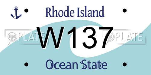 W137 Rhode Island License Plate