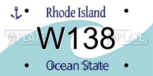 W138 Rhode Island License Plate