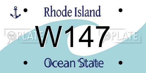 W147 Rhode Island License Plate