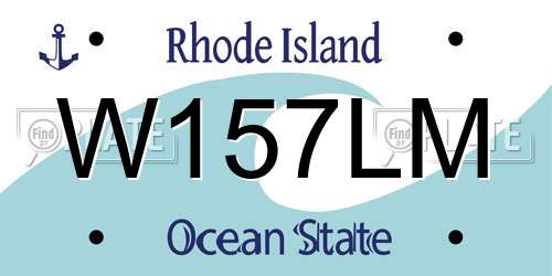 W157LM Rhode Island License Plate