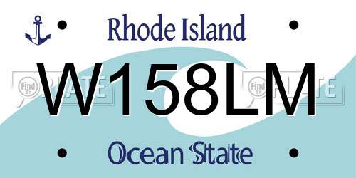 W158LM Rhode Island License Plate