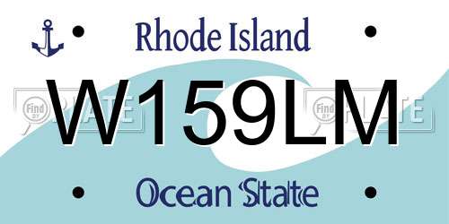 W159LM Rhode Island License Plate