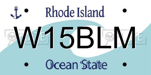 W15BLM Rhode Island License Plate