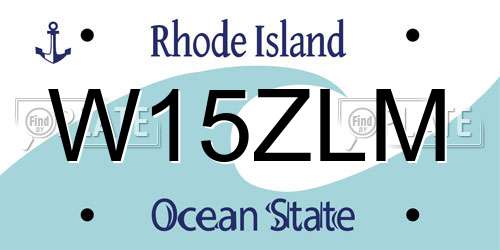 W15ZLM Rhode Island License Plate