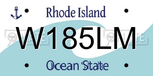 W185LM Rhode Island License Plate