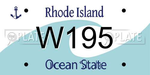 W195 Rhode Island License Plate