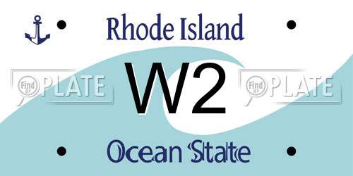 W2 Rhode Island License Plate
