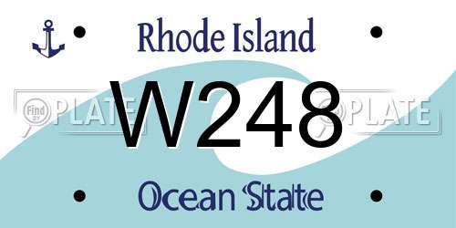 W248 Rhode Island License Plate