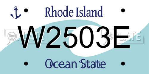 W2503E Rhode Island License Plate