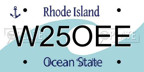 W25OEE Rhode Island License Plate
