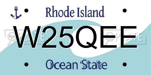 W25QEE Rhode Island License Plate