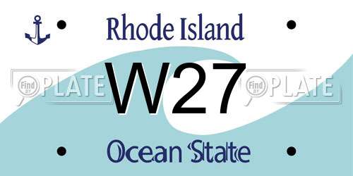 W27 Rhode Island License Plate