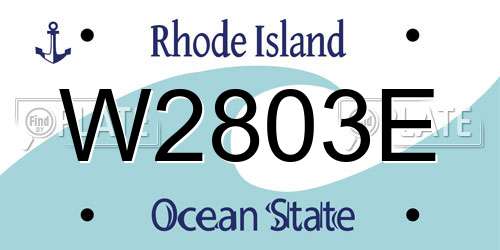 W2803E Rhode Island License Plate
