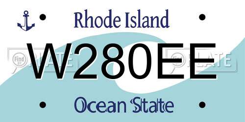 W280EE Rhode Island License Plate