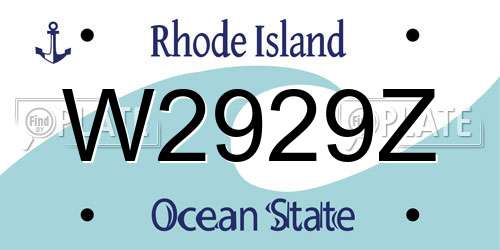 W2929Z Rhode Island License Plate