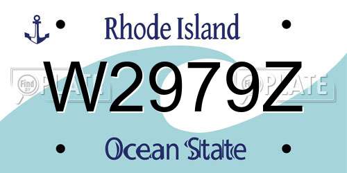 W2979Z Rhode Island License Plate