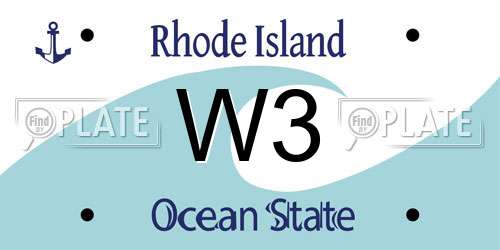 W3 Rhode Island License Plate