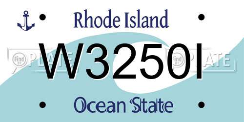 W3250I Rhode Island License Plate