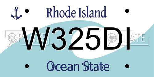 W325DI Rhode Island License Plate