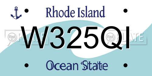 W325QI Rhode Island License Plate