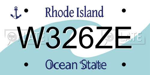 W326ZE Rhode Island License Plate