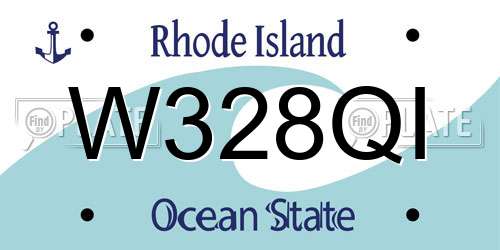 W328QI Rhode Island License Plate